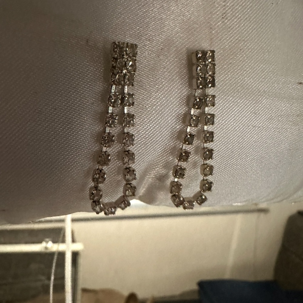 Elegant Silver Double Chain Earrings